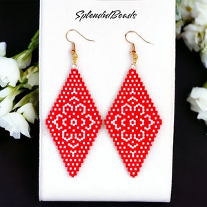 Peyote and Brick Stitch Earrings Patterns, Brick Stitch Pattern, Peyote Stitch, Seed Beads Earrings Pattern, Beaded Earrings, Miyuki Delica