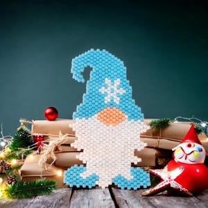 Peyote and Brick Stitch Gnome Pattern, Gnome Pattern, Digital Download, PDF Beaded Pattern, Beaded Pattern, Peyote Stitch, Brick Stitch