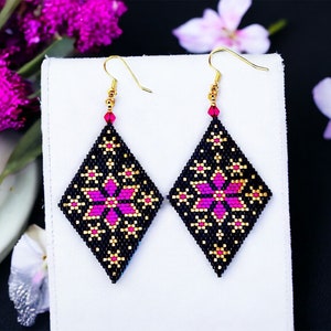 Peyote and Brick Stitch Earrings Patterns, Seed Beads Earrings, Instant Download PDF, Brick Stitch PDF Pattern, Peyote Stitch Patterns
