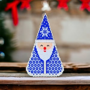 Peyote Stitch and Brick Stitch Santa Claus Pattern, Christmas Ornament, PDF Beaded Pattern, Beaded Pattern, Seed beads Santa Pattern, Santa