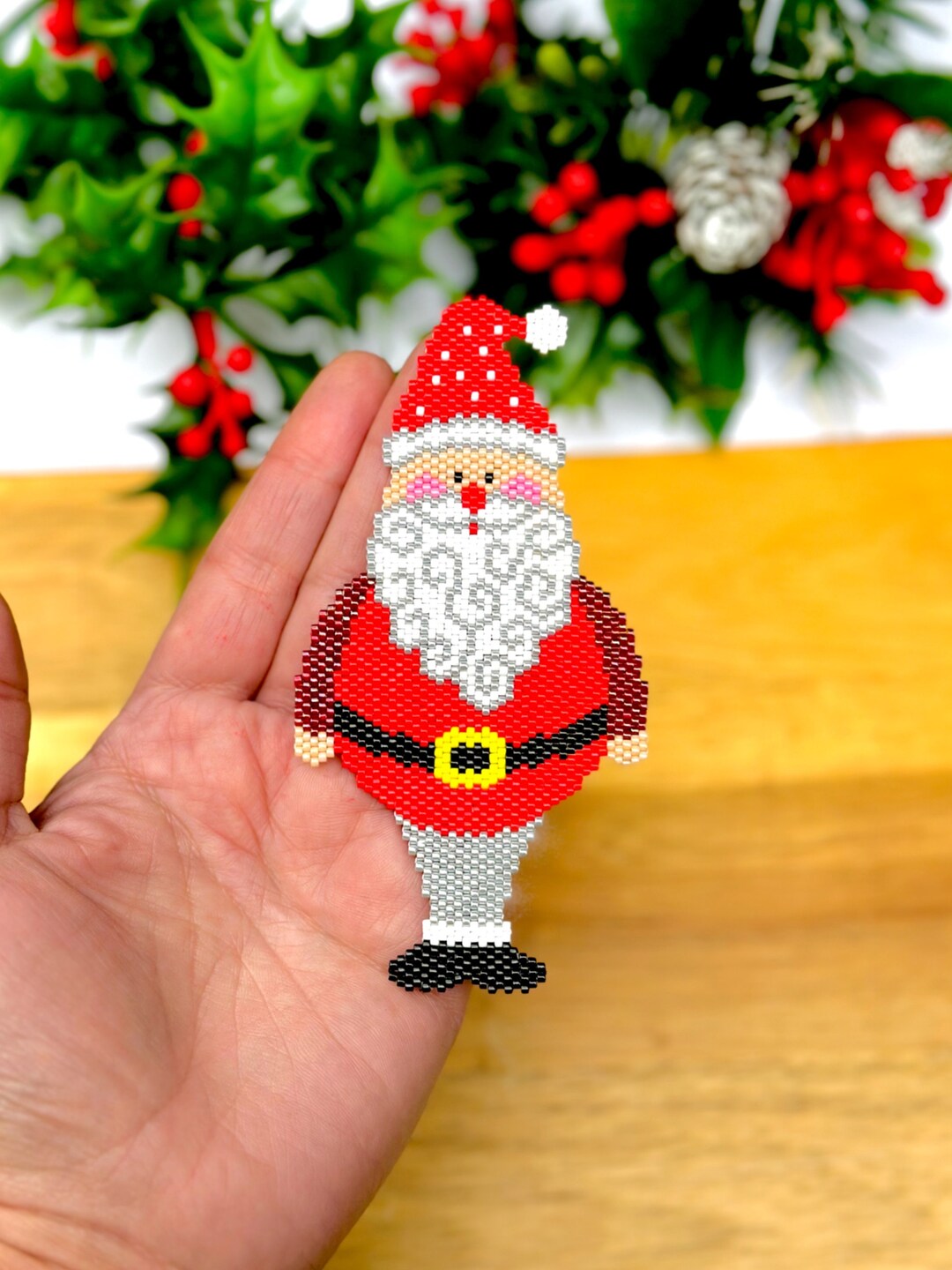 Peyote Stitch or Brick Stitch Santa Claus Pattern Beaded - Etsy