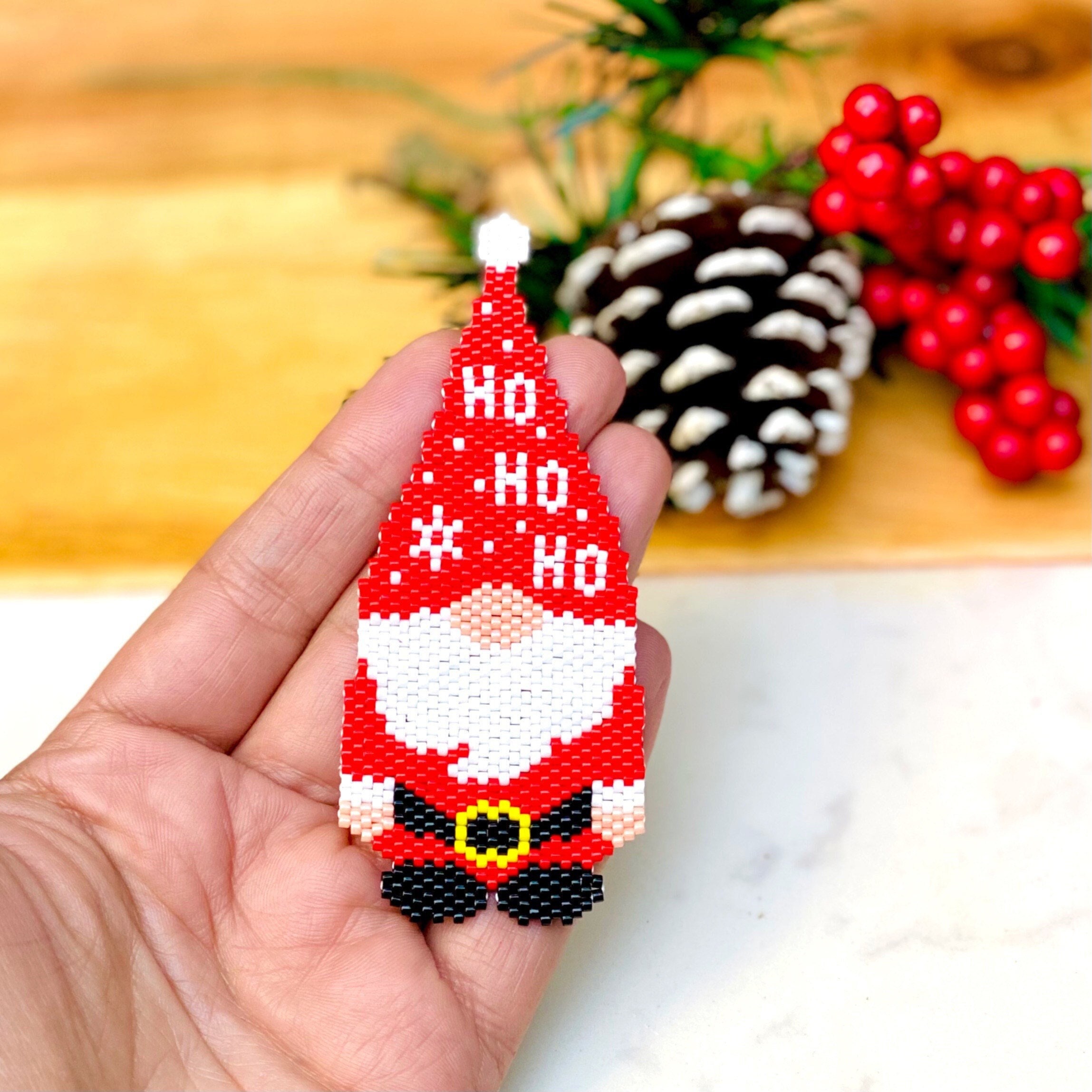 Ho Ho Ho Beaded Earrings Ho Ho Ho Beaded Earrings
