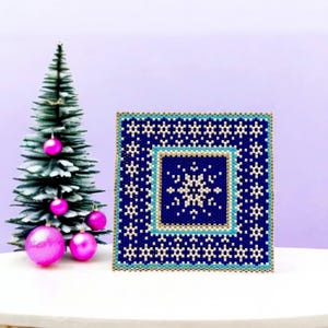 Peyote Stitch and Brick Stitch Beaded Coaster/Tile Pattern, Beaded Peyote Stitched Coaster Digital Pattern, Coaster, Beaded Tile