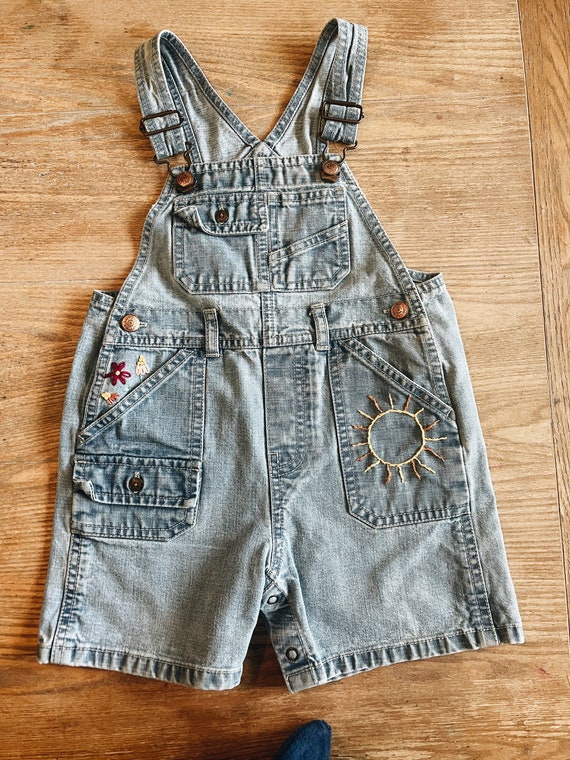 Hand embroidered overalls 18-24months. One of a kind. | Etsy