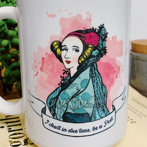 Ada Lovelace Mug: First Computer Programmer, Pink & Purple 15oz Ceramic