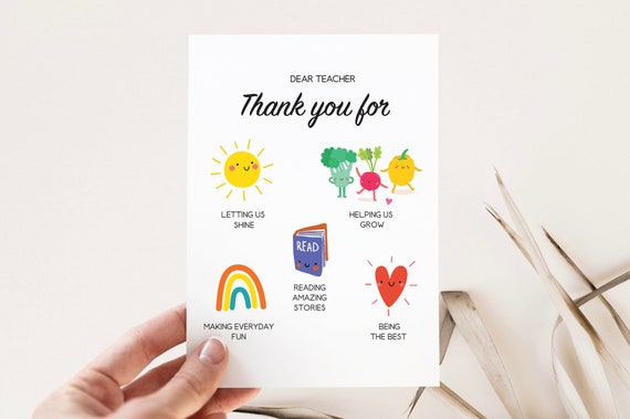 Thank you Teacher-Printed Card