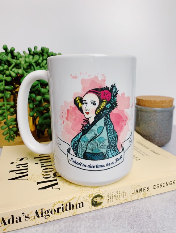 Ada Lovelace Mug: First Computer Programmer, Pink & Purple 15oz Ceramic