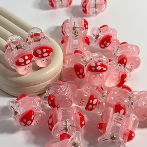 Cute mini candy mushroom hair claw clips.