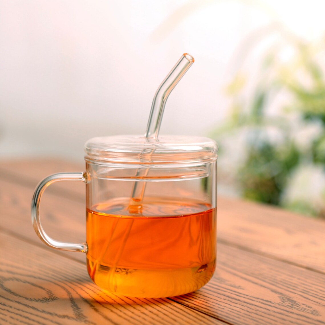 Glass coffee mug with 1 lid and 1 straw High borosilicate Etsy