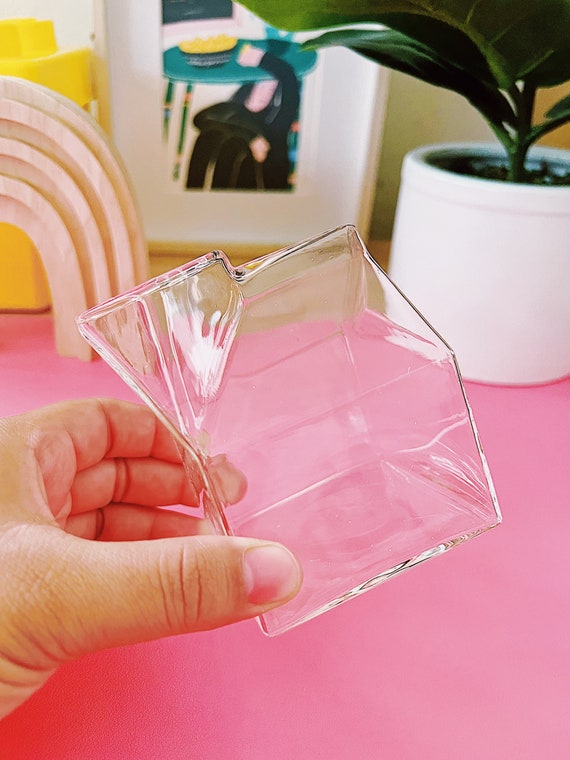 Milk box glass  cup