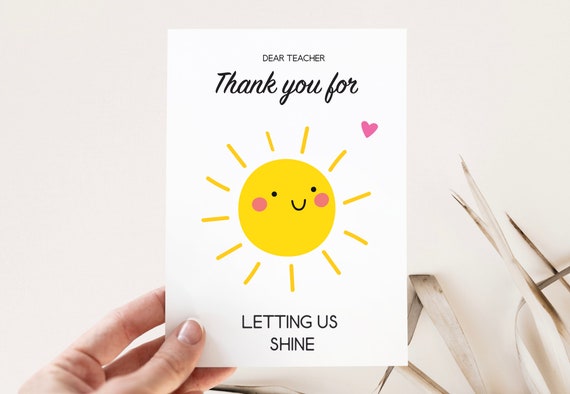 Thank you Teacher for letting us shine-Printed Card