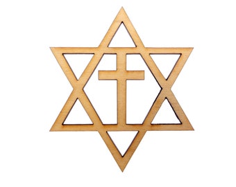 Star of David and Cross Ornament, Hanukkah Decorations, Hanukkah Ornament, Hanukkah Gift Idea, Jewish Gifts, Hanukkah Decor, Magen David