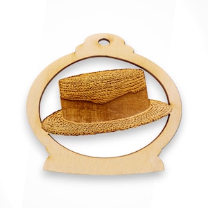 Personalized Straw Hat Ornament - Music Man Souvenir - Cast Party Gift
