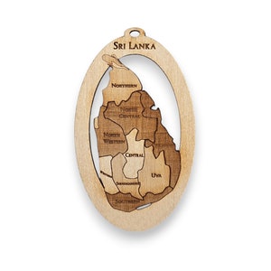 Personalized Sri Lanka Ornament - Sri Lanka Souvenir - Map of Sri Lanka