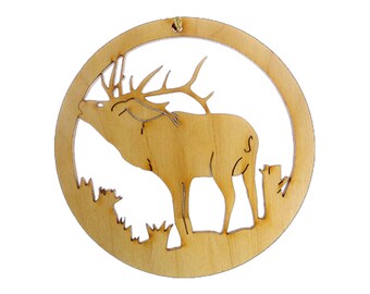 Personalized Elk Ornament, Elk Christmas Ornaments, Elk Gifts, Gift for Elk Hunter, Wildlife Ornament, Wildlife Gifts, Elk Hunting