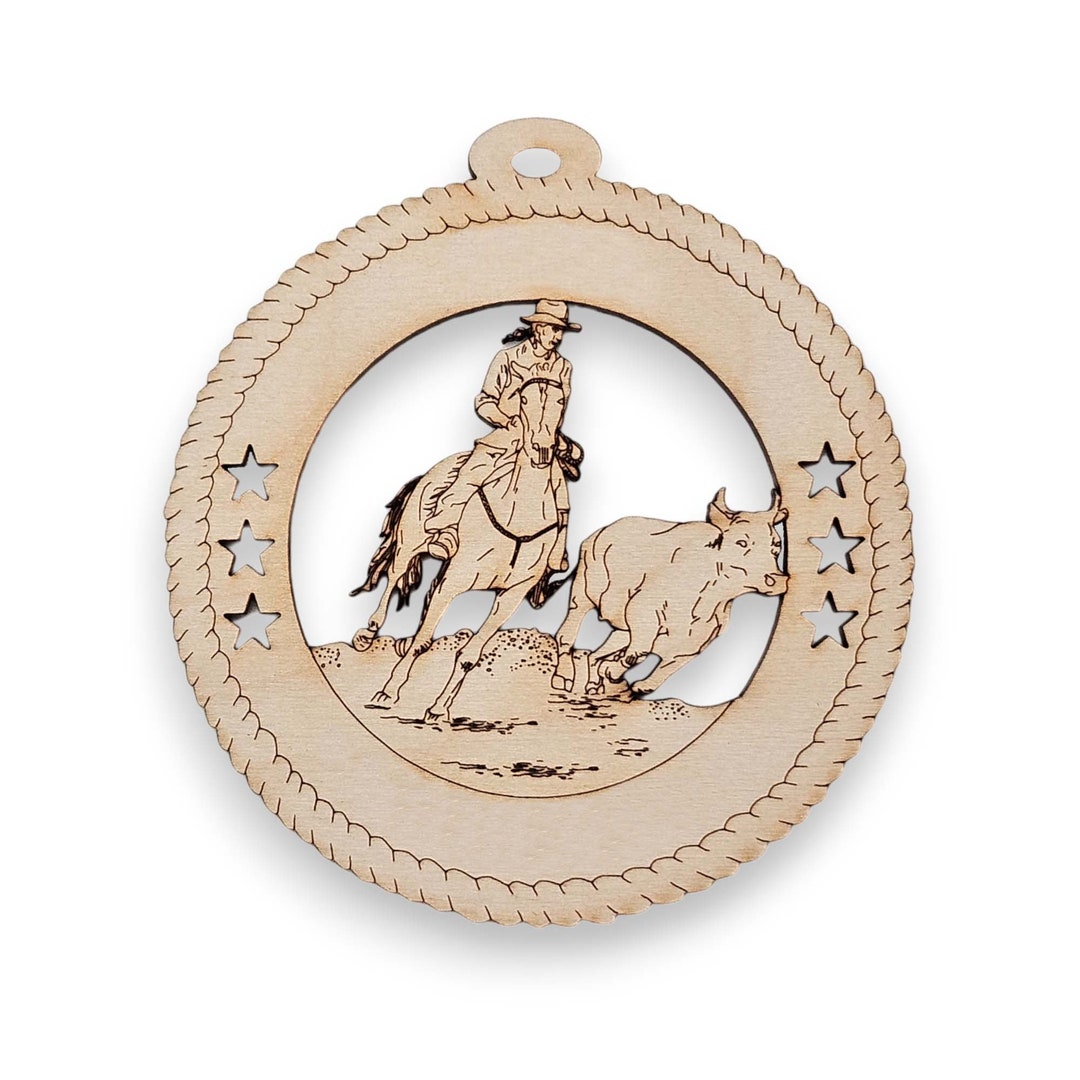 Christmas Live Roping Steer Roping Ornament, Personalized Gifts for Ropers, Team Roping ...