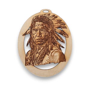 Personalized Native American Ornament, Unique American Indian Ornaments, Rustic Native American Gift, American Indian Christmas Ornaments