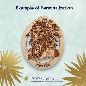 Personalized Native American Ornament, Unique American Indian Ornaments, Rustic Native American Gift, American Indian Christmas Ornaments