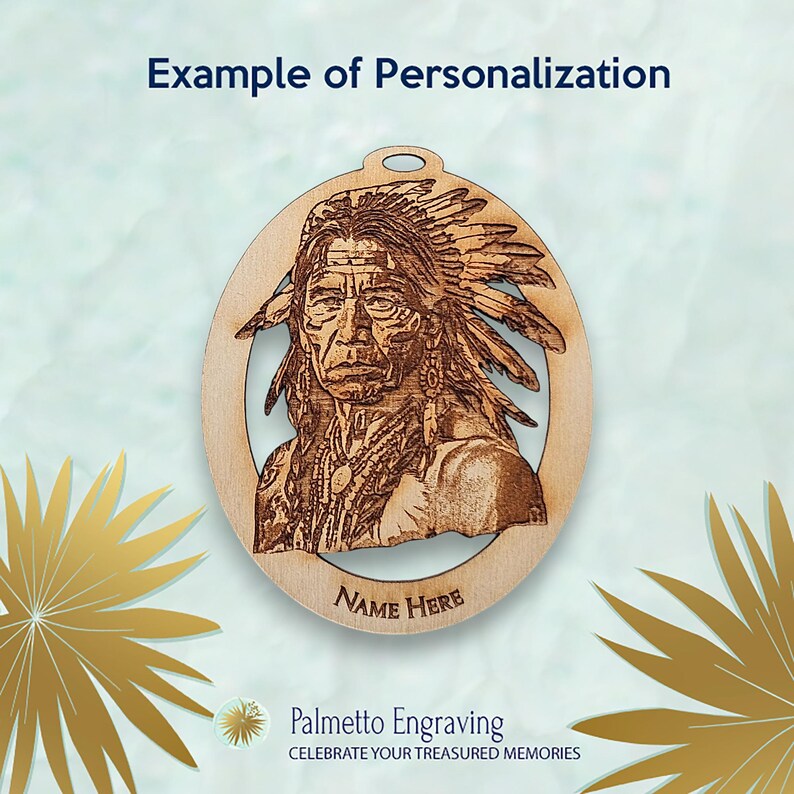 Personalized Native American Ornament, Unique American Indian Ornaments, Rustic Native American Gift, American Indian Christmas Ornaments