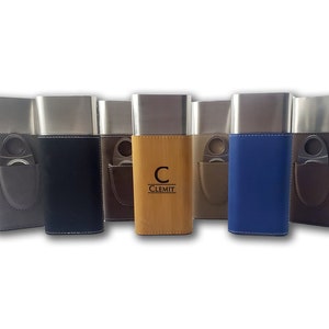 Personalized Cigar Gifts, Cigar Case With Cutter, Custom Cigar Case, Engraved Cigar Holder, Leather Cigar Case, Cigar Accessories