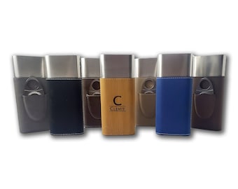 Personalized Cigar Gifts, Cigar Case With Cutter, Custom Cigar Case, Engraved Cigar Holder, Leather Cigar Case, Cigar Accessories