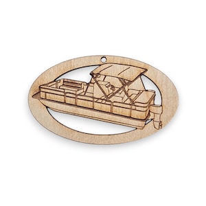 Personalized Pontoon Boat Ornament  - Pontoon Boat Gift - Pontoon Boat Ornaments - Pontoon Boat Decor - Lake Ornament