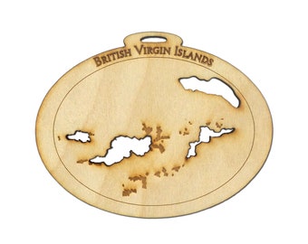 Personalized BVI Ornament, BVI Souvenirs, British Virgin Islands Gifts, British Virgin Islands Christmas Ornament, Travel Souvenir