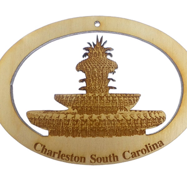 Pineapple Fountain Ornament - Charleston, South Carolina Ornament - Charleston, SC Pineapple Fountain - Carolina Ornaments - Carolina Decor