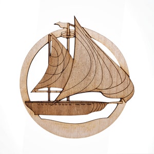 Personalized Sailboat Ornament, Unique Regatta Keepsake, Wood Sailboat Holiday Decoration, Sailboat Gift for Captain, Nautical Christmas