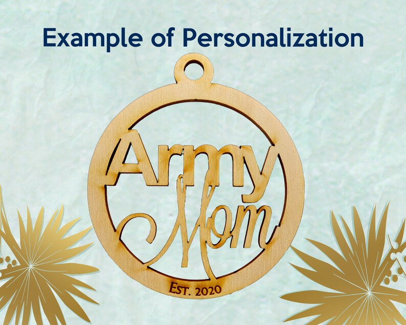 Personalized Army Mom Ornament, Personalized US Army Gifts, Army Mom Gifts, Army Mom Christmas Ornaments, Army Gift Ideas image 2