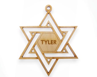 Personalized Hanukkah Gift Ideas, Hanukkah Decorations, Hanukkah Ornaments, Star of David Ornament, Magen David, Jewish Gifts for Hanukkah