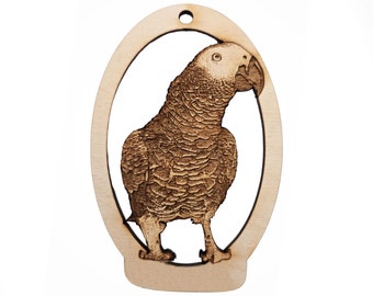 Personalized African Grey Ornament, African Grey Parrot Gifts, Parrot Christmas Ornament, Parrot Ornaments For Christmas Tree