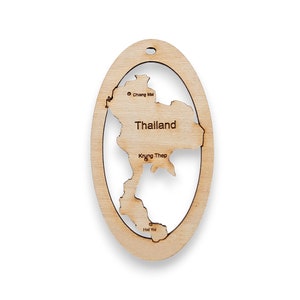 Personalized Thailand Ornament, Thailand Christmas Ornaments, Thailand Souvenir, Map of Thailand, Thailand Decoration, Thailand Gift Idea