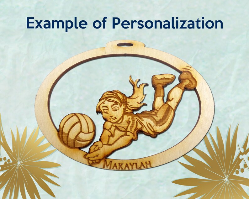 Personalized Volleyball Ornament Girls Volleyball Ornaments Etsy