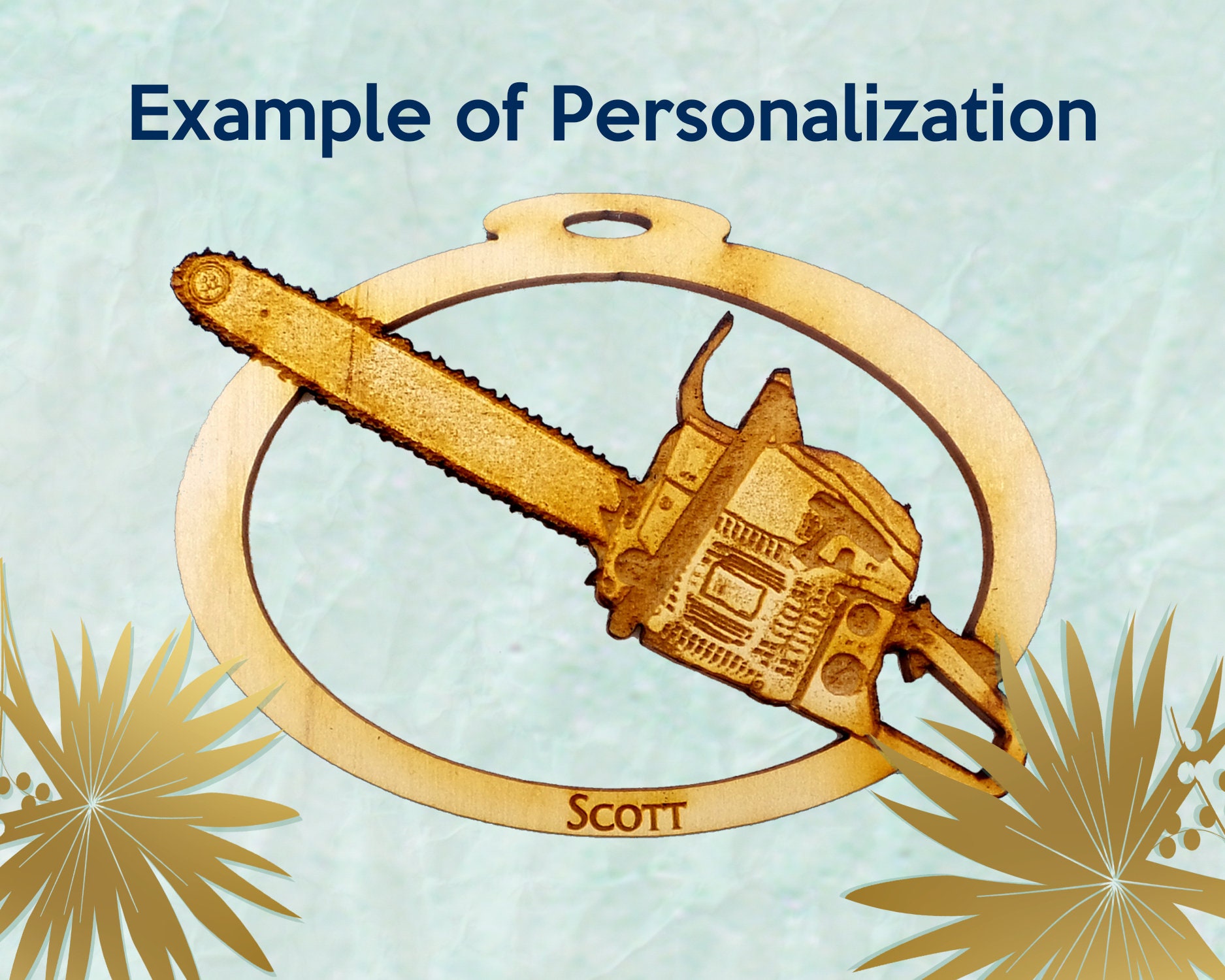 Personalized Chainsaw Ornament Gift for Logger Logging Etsy