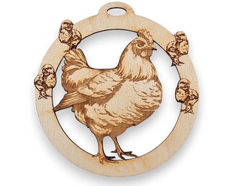 Chicken Ornaments For Christmas Tree, Personalized Chicken Themed Gifts, Chicken Christmas Decorations, Farm Animal Christmas Ornaments