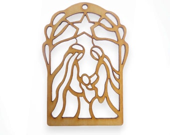 Nativity Christmas Tree Ornaments Wooden, Rustic Christmas Nativity Ornament, Nativity Ornaments Religious Decor, Christian Home Decor