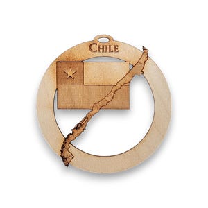 Personalized Chile Ornament, Chilean Flag Ornament, Country of Chile Souvenir, Chile Christmas Ornaments, Gifts for Travelers and Expats