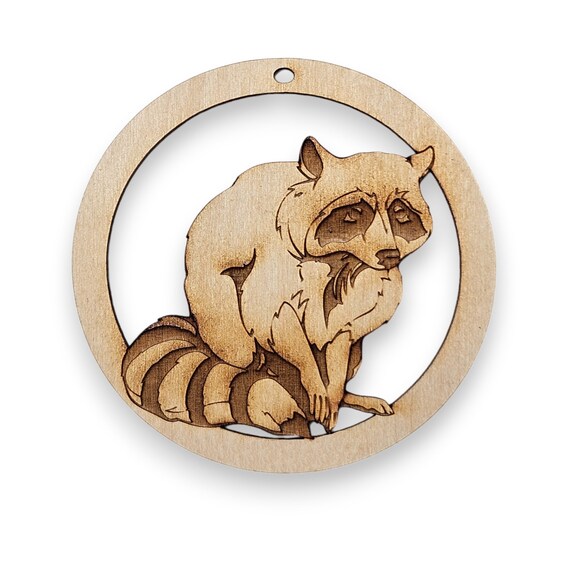 Personalized Raccoon Ornament, Rustic Raccoon Christmas Tree Ornaments, Personalized Christmas Ornaments Handmade