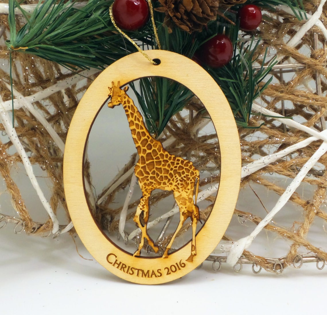 Personalized Giraffe Ornament Giraffe Christmas Ornament Etsy UK