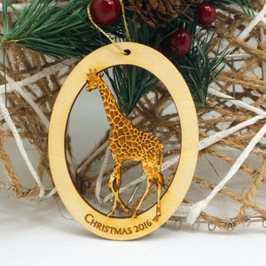 Personalized Giraffe Ornament, Giraffe Christmas Ornament, Unique Giraffe Gifts for Women, Giraffe Themed Gifts, Giraffe Party Favors image 3