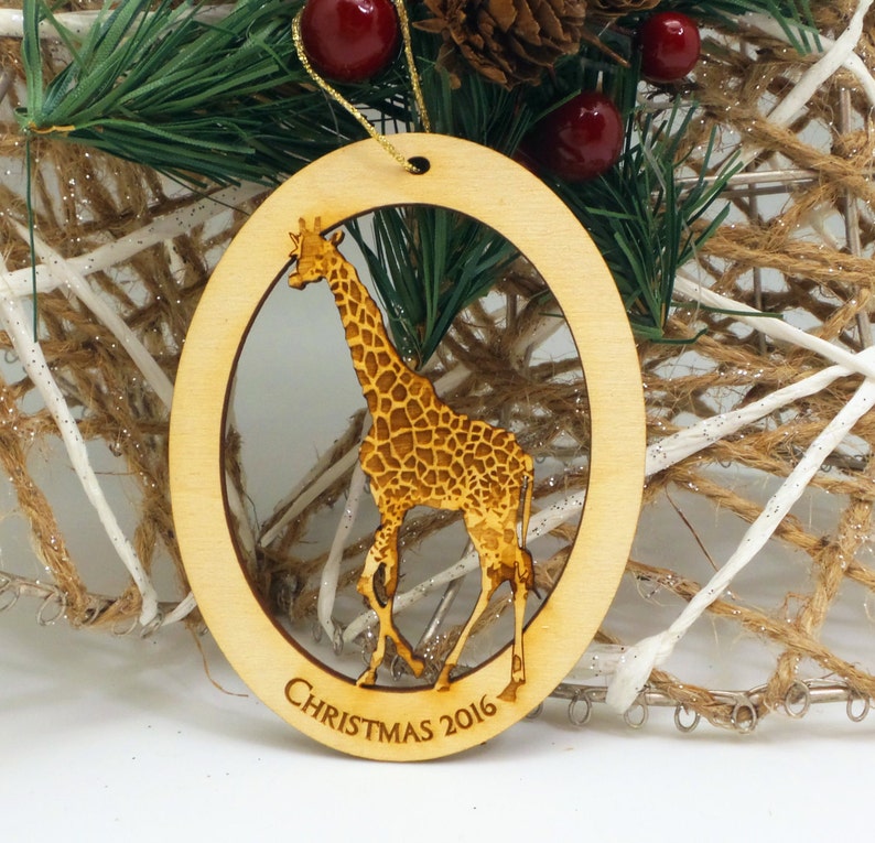 Personalized Giraffe Ornament, Giraffe Christmas Ornament, Unique Giraffe Gifts for Women, Giraffe Themed Gifts, Giraffe Party Favors image 3