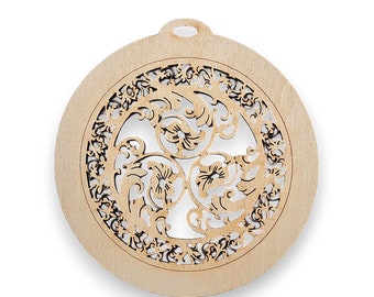 Wooden Christmas Decorations, Personalized Intricate Christmas Ornament Decorations - Ornate Wooden Ornament - Intricate Ornaments