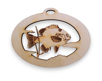 Personalized Fish Ornament - Fishing Ornaments - Fishing Gift - Fishing Ornament - Fishing Gifts - Blue Gill Ornament