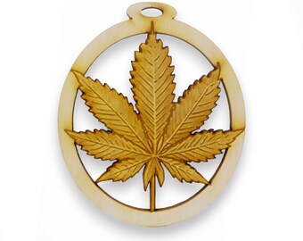 Stoner Gifts - Personalized Pot Leaf Ornament - Mary Jane Ornaments - Unique Marijuana Gift - 420 Christmas Ornament - Cannabis Ornament