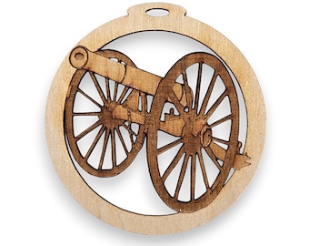 Personalized Cannon Ornament - Military Cannon Ornament - Civil War Ornament - Civil War Reenactor Gift -  Artillery Cannon