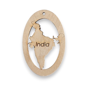 Personalized India Ornament - India Christmas Ornament - India Ornaments - India Souvenir - Travel Ornament - India Decor