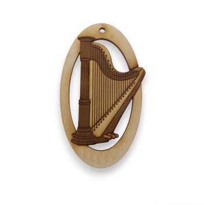Personalized Harp Ornament, Musician Christmas Ornament, Harp Christmas Tree Ornaments, Musician Gifts, Unique Harpist Gifts