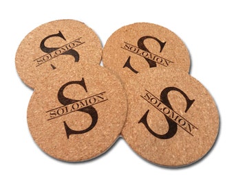 Set of 6 Personalized Coasters, Personalized Wedding Gift, Bamboo Coasters,  Wood Coasters, Wedding Gifts for Couple, Drink Coasters 