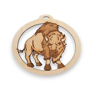 Personalized Buffalo Christmas Ornament | Animal Lover Gift | Yellowstone Ornament | Cute Buffalo Gift